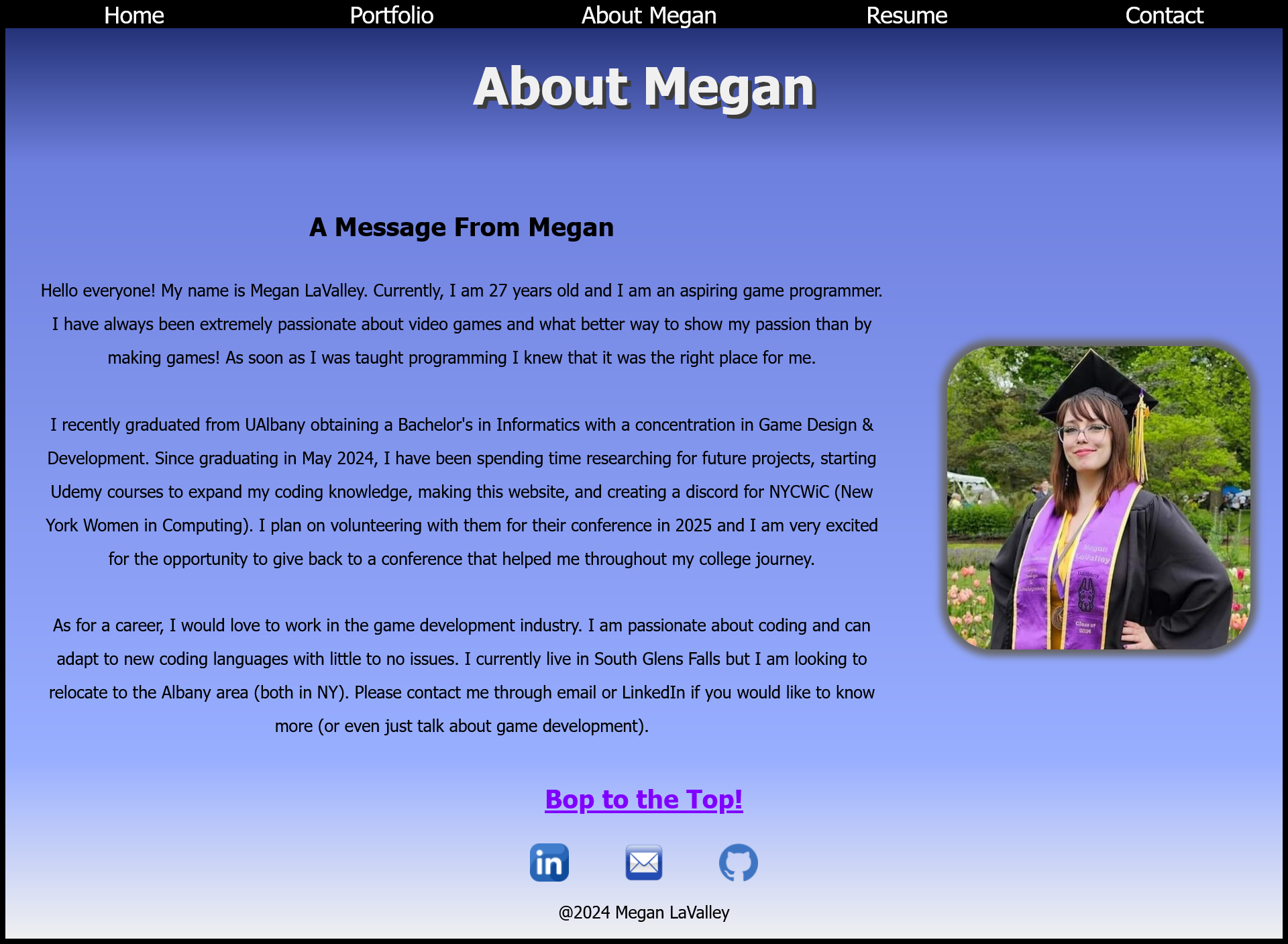 A photo of the old about for this site